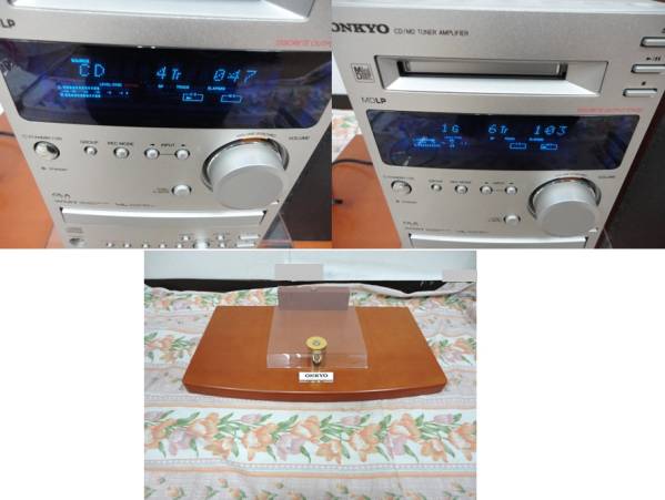 美品 ONKYO オンキョー MD CD コンポ FR-155GX D-N7TX 飾り台 美品 ONKYO オンキョー MD CD コンポ FR-155GX D-N7TX 飾り台