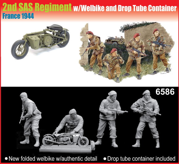 1/35 Cyber hobby SAS well bike & transportation for container 