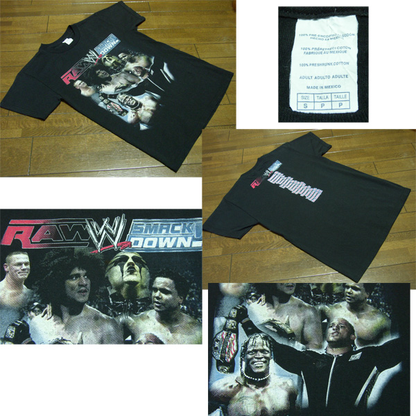 アメリカ購入 RAW W SMACK DOWN スマックダウン Tシャツ Sサイズ・ ブラック,WWE,SD,プロレス,アメリカツアー_画像2