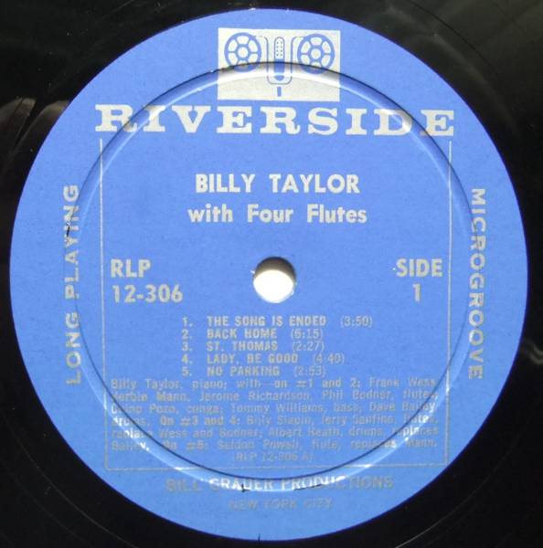 ◆ BILLY TAYLOR with Four Flutes ◆ Riverside RLP 12-306 (blue:BGP:dg) ◆ V_画像3