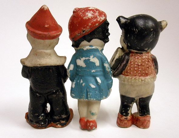 【戦前ベティちゃん⑦】ベティ、道化師ココ、犬のビンボー陶磁器人形_画像3