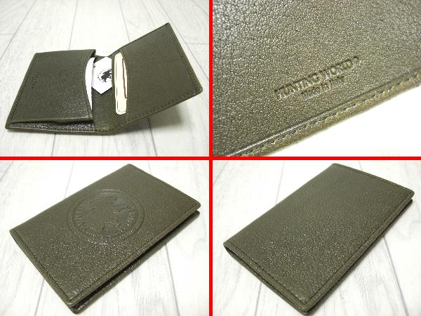 超入手困難!限定モデル!定価約4,8萬円が極得!大型象ロゴ!イタリア制!本皮!名刺入&カードケース&免許証ライセンス入!緑ハンティングワールド