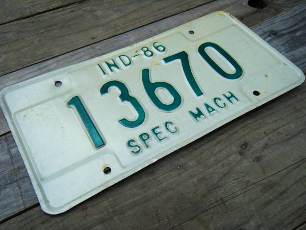 M2439 USA number plate Indy a.IND-86 America American 