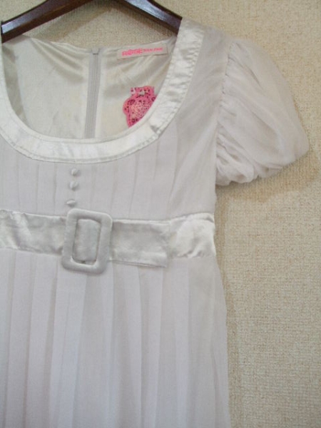 ROSEFANFAN white short sleeves chiffon flair minivan pi62615②