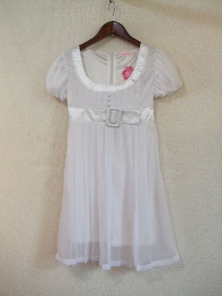 ROSEFANFAN white short sleeves chiffon flair minivan pi62615②