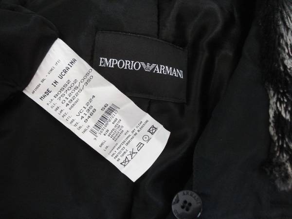 エンポリオ アルマーニ☆高級デザインジャケットコート ブラック_画像2