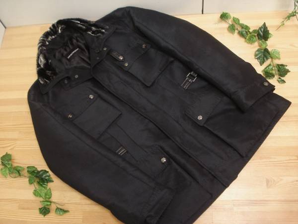 エンポリオ アルマーニ☆高級デザインジャケットコート ブラック