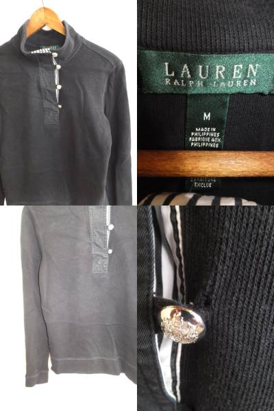 ** free shipping ** Ralph Lauren * cotton rib sweat * size M* black *z20