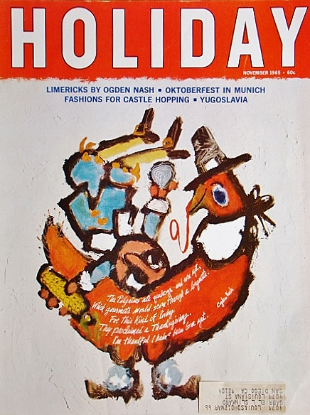 稀少！1965年「HOLIDAY」表紙/旅の雑誌/Ogden Nash/アート/イラスト/A_画像1