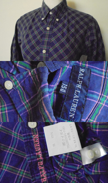 ラルフローレン ボタンダウン チェックシャツ 150 Ralph Lauren