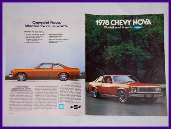 *1978 year * Chevrolet *nobaUS English catalog *