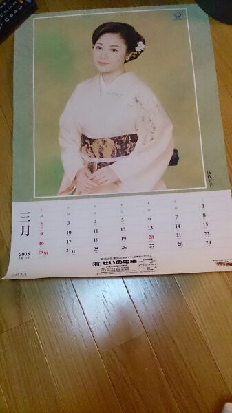 伍代夏子 カレンダーポスター一枚2008_画像1