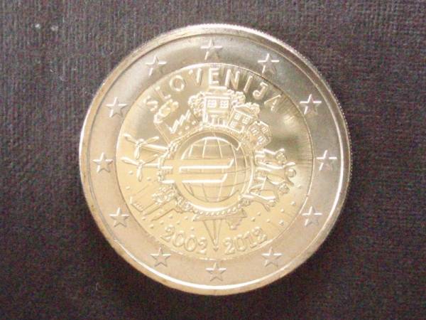 スロベニア　２ユーロ記念　２０１２年　ユーロ通貨１０周年_画像1