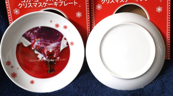 未使用　コカ・コーラ　オリジナル クリスマスケーキプレート 2枚　送料370円　2007年　ノベルティグッズ　非売品　_画像3