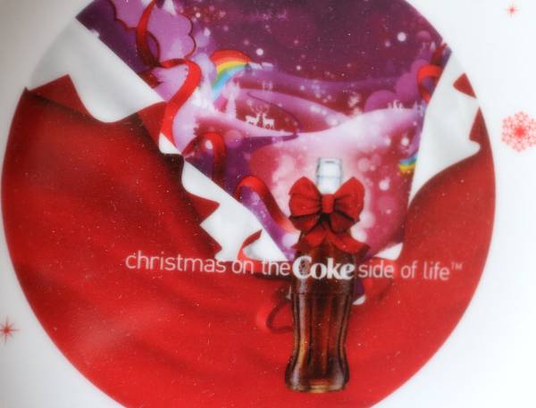 未使用　コカ・コーラ　オリジナル クリスマスケーキプレート 2枚　送料370円　2007年　ノベルティグッズ　非売品　_画像2
