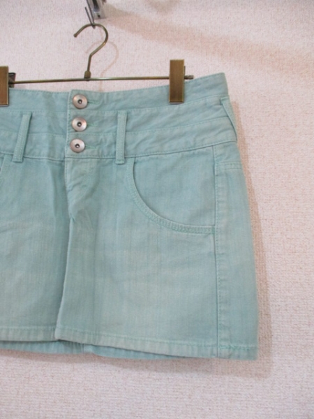 cantwo light green Denim tight miniskirt (USED)81015