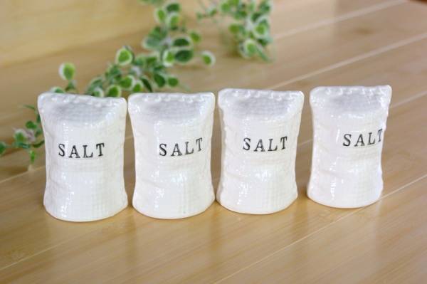 # white salt inserting SALT..# You molas... sack. shape #4 piece set 