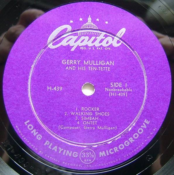 ◆ GERRY MULLIGAN and His Ten-tette ◆ Capitol H-439 (10inch) ◆の画像3