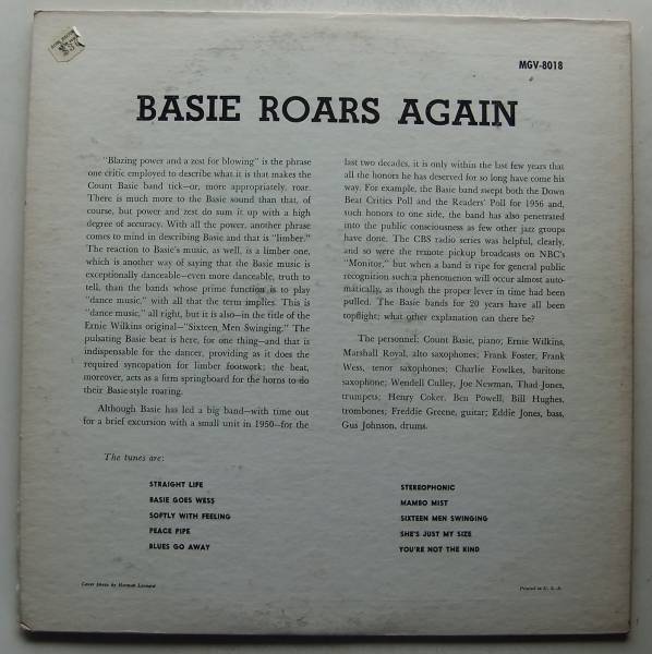 ◆ COUNT BASIE / Basie Roars Again ◆ Verve MGV-8018 (trumpet:dg) ◆_画像2