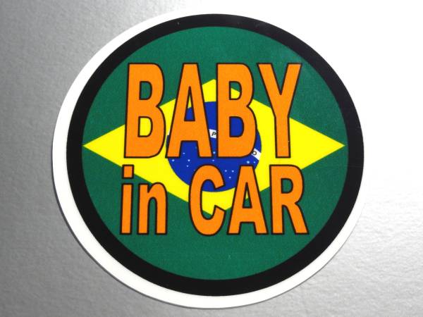 BC* Brazil national flag BABY in CAR sticker * baby .... car * South America KIDS baby original water-proof seal SA(2