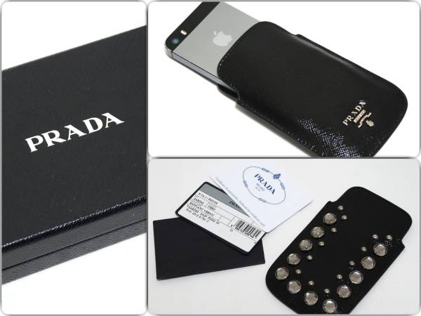 ▼新品▼PRADA プラダ 2ARD62 SAFFIANO VERNICE NERO I PHONE ケース▼_画像3