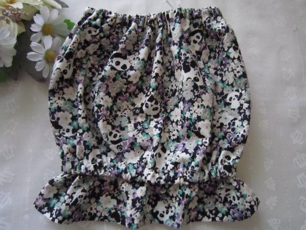 ●お花畑のかくれんぼパンダ●小型犬用スヌード●パープル系●