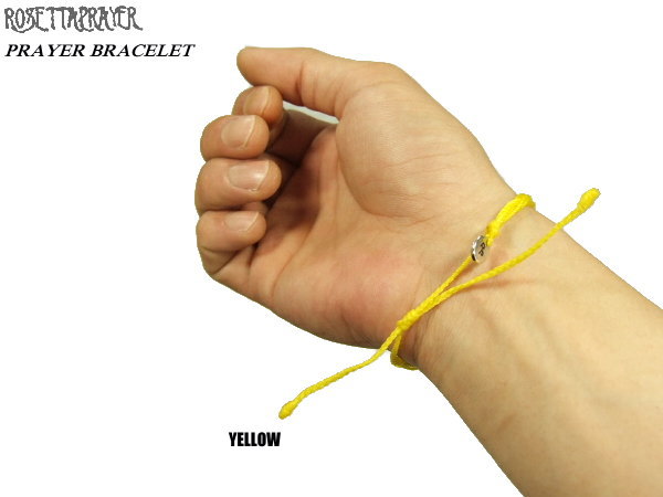 ★セール即決BEAMS ZOZOビームス取扱いROSETTA PRAYER ロゼッタプレア シルバービーズ付き ロープブレスレット黄色 重ねづけもお勧めアクセ_画像2