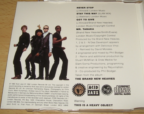 ★CDS★The Brand New Heavies/Ultimate Trunk Funk★Never Stop (Morales Single Edit)★ザ・ブラン・ニュー・ヘヴィーズ★ヘビーズ★_画像2