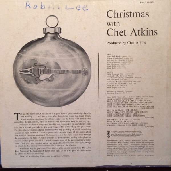 即決 US Orig CHET ATKINS LP CHRISTMAS ロカビリーの画像2