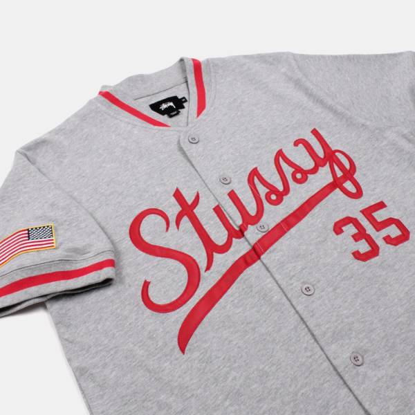 限定 ★ カープ Stussy Script Baseball Jersey ベースボールシャツ