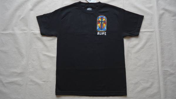 Alife Cross Paths Tee 黒 M %off エーライフ スケートボード 2015 Fall 十字架 SB NYC LA Tシャツ レターパックライト 前後プリント_画像1