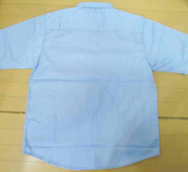 Z45)GB ミリタリーストライプシャツ半袖青☆ＵＳ購入/5XL/6XL/大きいサイズ/キングサイズ_画像3