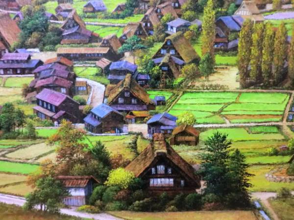 佐藤あつ子 「白川郷の秋」 油彩 F4号 一枚の繪 佐藤あつ子 「白川郷の秋」 油彩 F4号 一枚の繪 佐藤あつ子 「白川