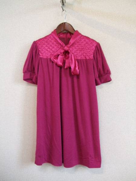 PrivateLabel pink unusual material short sleeves dress (USED)91913③)