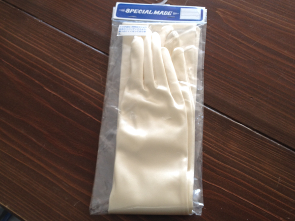  long glove! satin raw . color ( ivory ) lustre!50cm!
