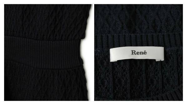 Rene ルネ ニットワンピース ネイビー 34