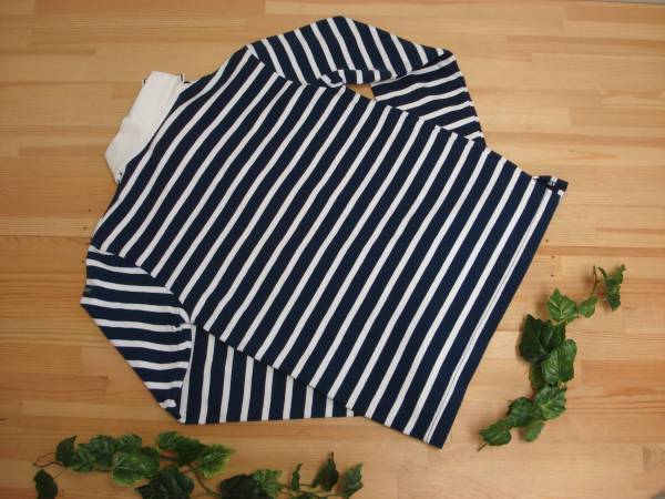 новый товар есть перевод * Le Minor * женский воротник имеется cut and sewn \17,640 синий × белый 