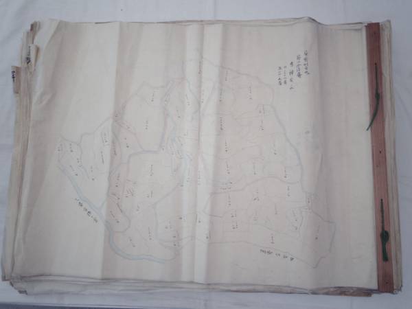 【2024新春福袋】 田畑山林地図 0020088 200枚くらい 裏打ち 明治初? 福岡県嘉麻郡 古地図