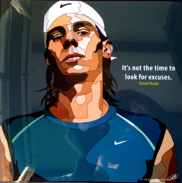 Зарубежные спортивные арт -панели ■ Надальский теннис ■ Деревянный плакат