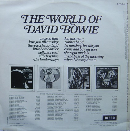 ★特選★DAVID BOWIE/THE WORLD OF DAVID BOWIE'1970UK DECCA_画像2