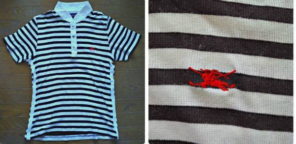  Burberry Golf polo-shirt size M beautiful goods border 