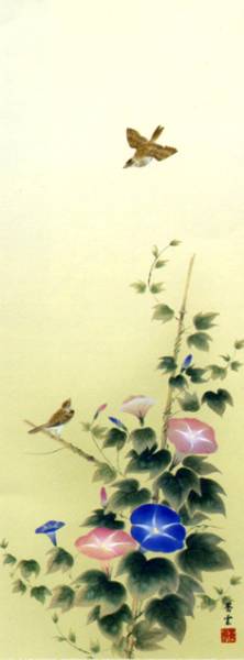  new goods hanging scroll morning face .. axis summer. ..... flowers and birds flower 