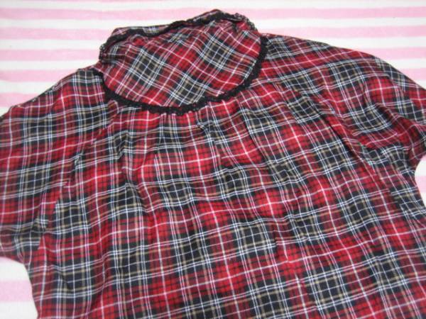 ◎新品即決★TRALALAトゥララ長袖ブラウス★赤チェック★サイズ０