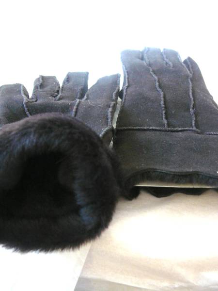 暖か！ムートン日本Mサイズブラウン手袋USA製羊皮革_画像3