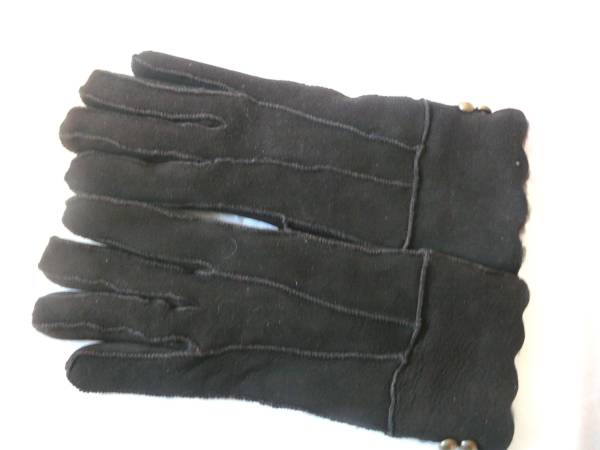 暖か！ムートン日本Mサイズブラウン手袋USA製羊皮革_画像1