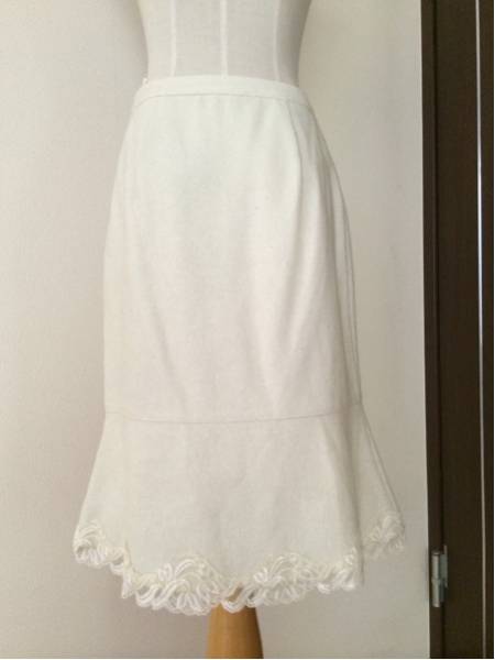 CLEAR IMPRESSION/裾レース&ラメ入切り替えスカート/サイズ3白_画像1