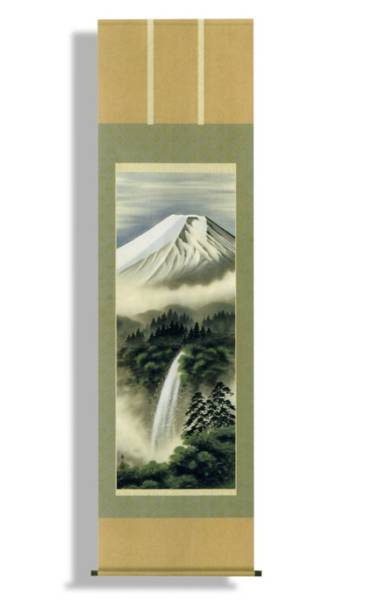  new goods .. axis Fuji hanging scroll picture Japanese picture high class . boxed better fortune 