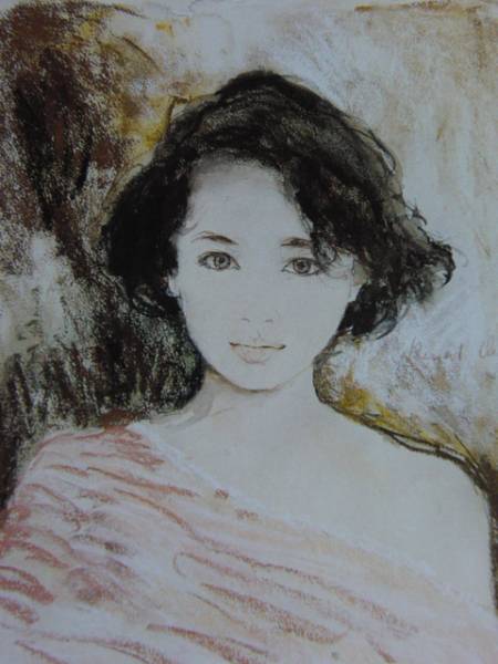 シャロワ、Portrait de Mlle Yui Asaka、希少画集画より、新品高級額装付_画像1