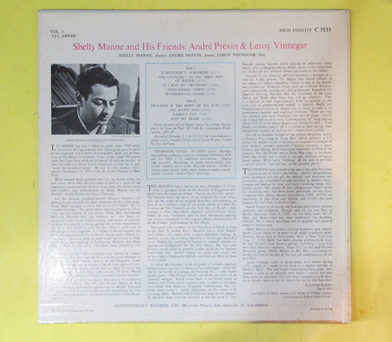 ◆SHELLY MANNE/ANDRE PREVIN他◆CONTEMPORARY 米深溝_画像2