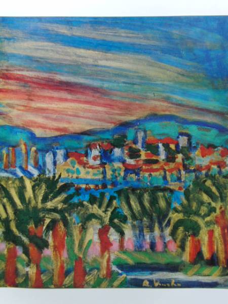 梅原龍三郎、噴煙、希少画集画、新品額装付、状態良好 送料無料